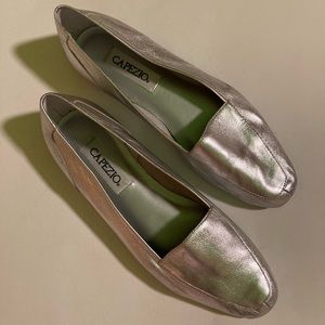 Capezio soft Silver leather flats, excellent condition, $42.